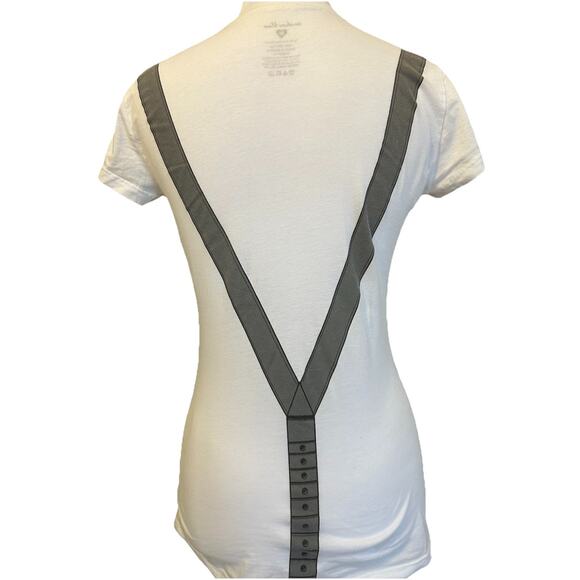 90s Suspenders T Shirt Movie-Inspired Halloween Cosplay Anchor Blue Women’s M - Picture 1 of 11